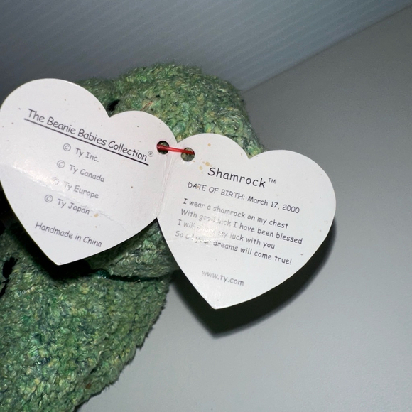 Ty Beanie Baby Shamrock Green Collectible Plush Toy 2000 Vintage - Picture 15 of 16